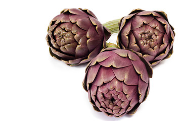 Image showing Three artichokes