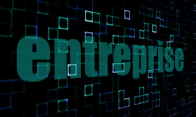 Image showing Pixelated words entreprise on digital background