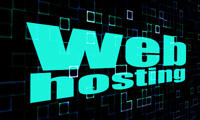 Image showing Web hosting word on digital background