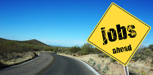 Image showing Jobs ahead sign