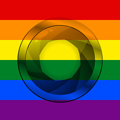 Image showing LGBT flag with camera shutter