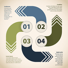 Image showing Cyclic infographic design with four arrows