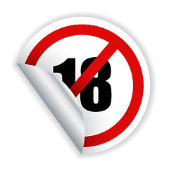 Image showing Under age forbidden peeled sticker 