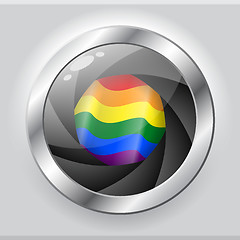 Image showing LGBT flag in shiny camera focus