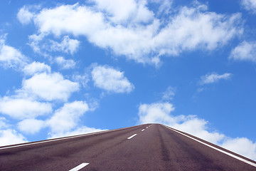 Image showing picturesque white clouds on blue sky background