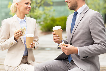 Image showing close up of business couple at coffee break