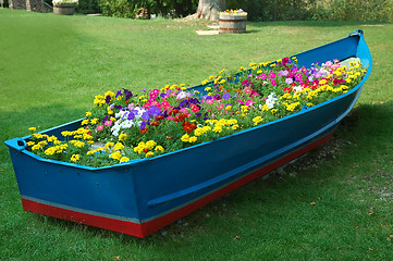 Image showing Boat Full of Flowers