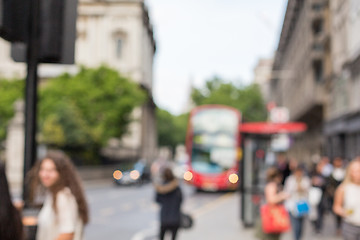 Image showing city street with people and transport in london