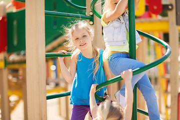 Image showing group of happy kids on children playground