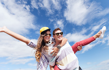 Image showing teenagers having fun outside