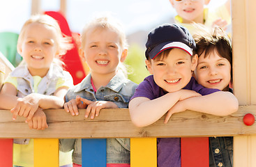 Image showing group of happy kids on children playground