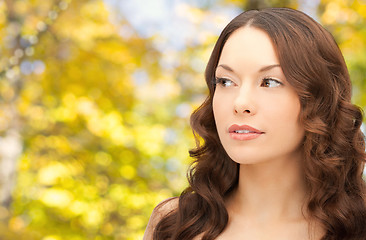 Image showing beautiful young woman with bare shoulders