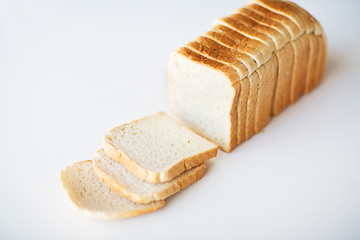 Image showing close up of white sliced toast bread on table