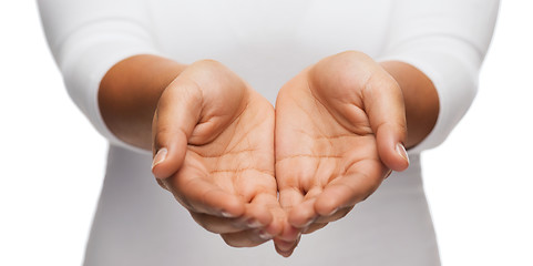 Image showing womans cupped hands showing something