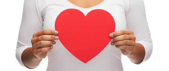 Image showing closeup of woman hands with heart