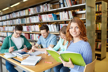 Image showing students with books preparing to exam in library