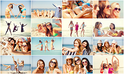 Image showing girls having fun on the beach