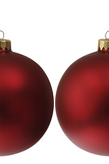 Image showing Two red chrismas balls