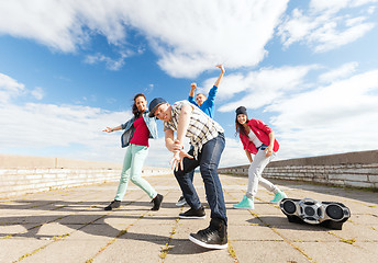 Image showing group of teenagers dancing