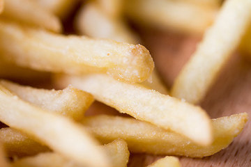 Image showing close up of french fries on table