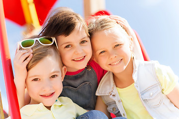 Image showing group of happy kids on children playground