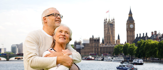 Image showing happy senior couple in london city