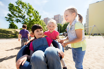 Image showing happy kids on children playground