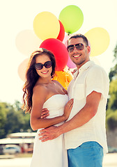 Image showing smiling couple in city