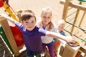 Image showing group of happy kids on children playground