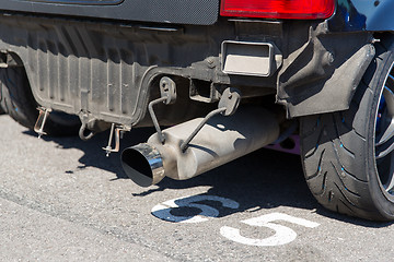 Image showing close up of truck exhaust pipe