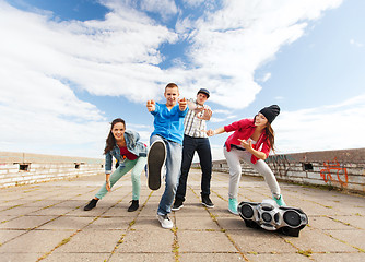 Image showing group of teenagers dancing