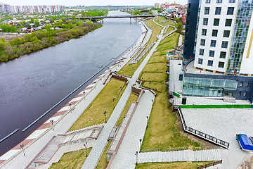 Image showing Pedestrian quay on Tura river Tyumen. Russia