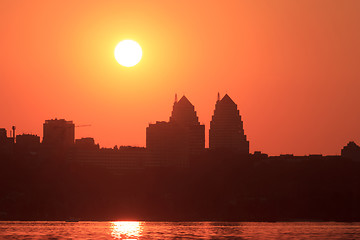 Image showing Urban sunset in Dnipropetrovsk