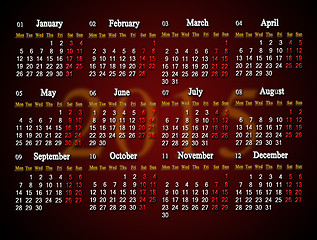 Image showing claret calendar for 2015 year