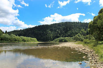Image showing speed mountainous river in Carpathian mountains