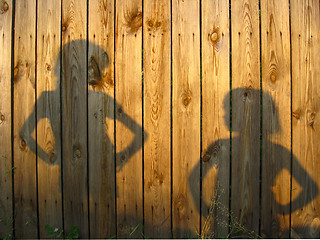 Image showing Shadow of boy and girl staring each other