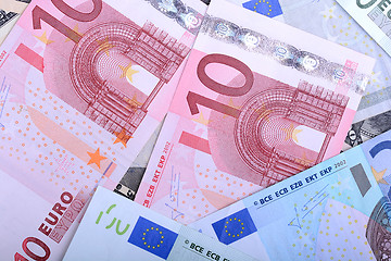 Image showing European banknotes, Euro currency from Europe, Euros.