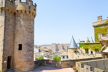 Image showing Top of castle of Olite