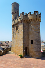 Image showing Defence tower in Olite
