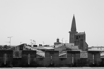 Image showing From the castle of Olite in black and white