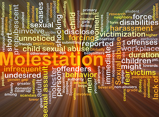 Image showing Molestation background concept glowing