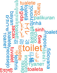 Image showing Toilet multilanguage wordcloud background concept