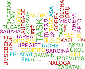 Image showing Task multilanguage wordcloud background concept