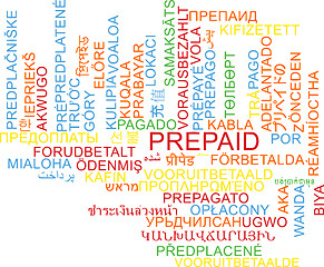 Image showing Prepaid multilanguage wordcloud background concept