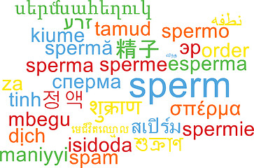 Image showing Sperm multilanguage wordcloud background concept