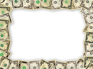 Image showing Frame from the dollars isolated on the white