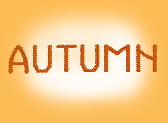 Image showing inscription Autumn on the autumn leaves