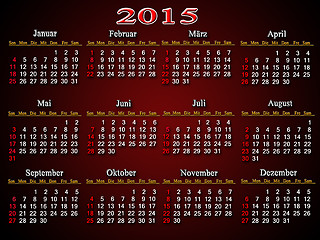 Image showing claret calendar for 2015 year