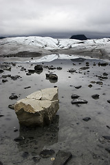 Image showing Little lake on top of glacier