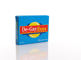 Image showing De-Gas chewable tablets from pharmacy